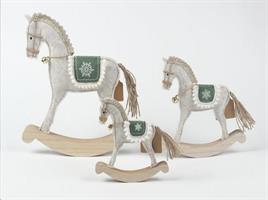Cavallo A Dondolo Beige Feltro C/Campanello 30X28X2.5Cm