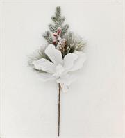 Pick C/Fiori - H52Cm - Bianco Innevato