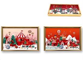 Vassoio Mdf C/Bordo Oro 34.8X20X4Cm Dis.Circus