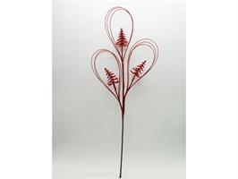 Ramo Glitterato Rosso L.57Cm.