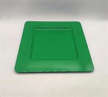 Piatto Plastica Quadrato 33Cm. Verde Natale