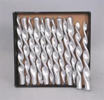 Candela Cm.26 Fiamma Argento Metallizzata In Scatola Espositore