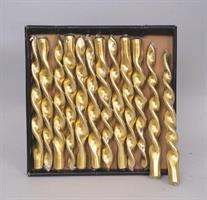 Candela Cm.26 Fiamma Oro Metallizzata In Scatola Espositore