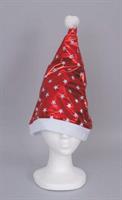 Cappello Cm.36 Rosso Metall.Dec.Stelline E Fiocchi Di Neve Bianchi