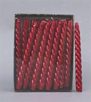 Candela Torciglione Cm.2X24H Rossa Metallizzata In Scatola Espositor