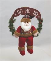 Corona Legno C/Babbo Sedutorosso Cm.35X49 Scritta Ho Ho Ho