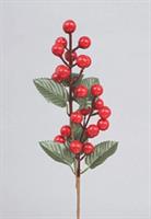 Rametto Pvc Cm.35H Dec.Bacche Rosse E Foglie