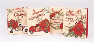 Busta Regalo Cm.26X10X32H Avana Dec.Natalizi 4 Ass.
