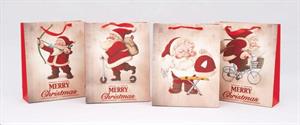 Busta Regalo Cm.26X10X32H Marrone Dec.Babbo Glitter 4 Ass.