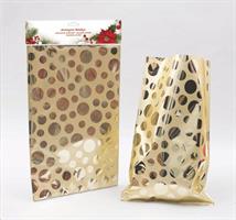 5 Buste Regalo Cm.30X40 Bolle Oro Metallizzate