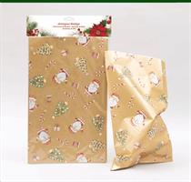 3 Buste Regalo Cm.35X50 Pvcoro Babbo Natale Metallizzate
