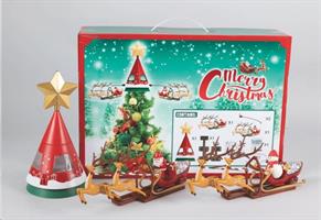 Puntale Con Slitte Rotanti Luce E Musica Elettrico Cm.65X41H