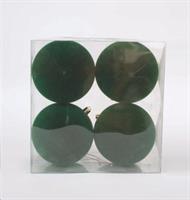 4 Sfere Mm.100 Velluto Verde Albero In Sct Pvc