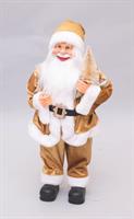 Babbo Natale Cm.40 C/Vestito Velluto Oro E Alberino