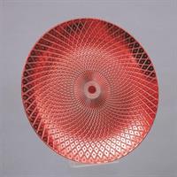 Piatto Plastica Tondo Cm.33Rombi Concentrici Rosso Met.