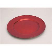 Piatto Plastica Rosso Cm.33Satinato Lucido