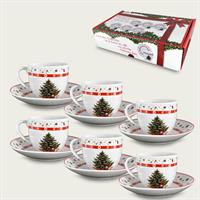 6 Tazze Con Piattino Christmas Tree