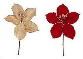 Fiore Decorazione Velluto A2Col Natale D20Xh25