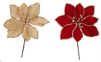 Fiore Decorazione Velluto A2Col Natale D25Xh32