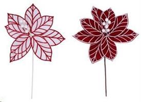 Fiore Decorazione Velluto A2Col Natale D29Xh40