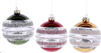 Pallina Natale Vetro Ass3Col Exp6 D10