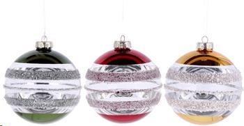 Pallina Natale Vetro Ass3Col Exp6 D12