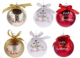 Pallina Natale Vetro A3C2F Exp6 D10