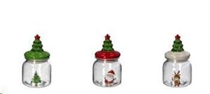 Barattolo Vetro+Ceramica A3D Natale D11Xh19
