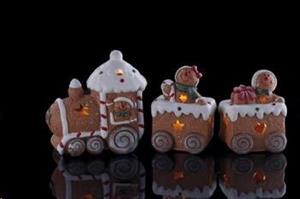 Trenino Natale Ceramica 3Pz+Led 9X15Xh15