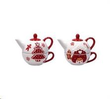 Teiera+Tazza Ceramica  Natale