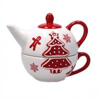 Teiera+Tazza Ceramica  Natale