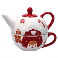 Teiera+Tazza Ceramica  Natale
