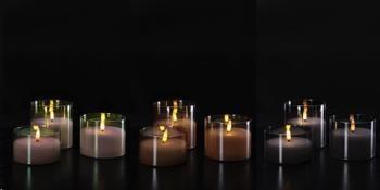 S/3 Candele Led Cilindro A3C Natale H6/8/10
