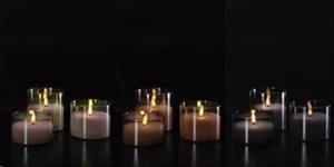 S/3 Candele Led Cilindro A3C Natale H6/8/10