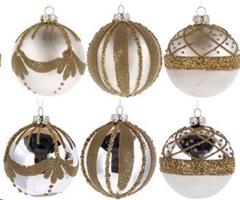 Pallina Natale Vetro Perla A3D2F Ex12 D8