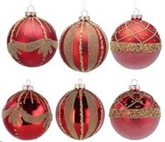 Pallina Natale Vetro Rosso A3D2F Ex12 D8