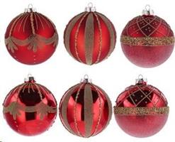 Pallina Natale Vetro Rosso A3D2F Ex6 D12