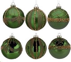 Pallina Natale Vetro Verde A3D2F Ex12 D8