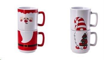 S/2 Tazze Mug Ceramica Natale 330Ml D8Xh10