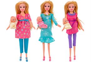 Fashion Doll Incinta C/Un Bambino 29Cm 3Ass