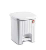 Pattumiera pedalina quadra bianca