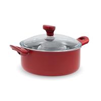 Casseruola 2M cm.24 Corallo con coperchio in vetro Accademia Mugnano