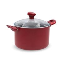 Pentola cm.22 Corallo con coperchio in vetro Accademia Mugnano