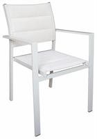 Poltrona Cm.62x56x87h in Alluminio Bianco Telo Imbottito