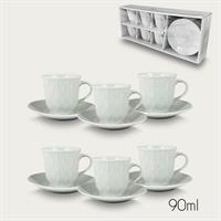 6 Tazze Con Piatto 90 Ml