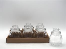 Barattolino Vetro Bombato Con Tappo H.9,5X7,5Cm.