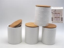 Barattolo Cilindrico H.16/D.13,5Cm.  Con Tappo Legno