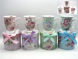 Tazza H.10X11,5X9Cm. Disegno Fiori