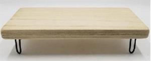 Vassoio Legno Naturale Con Piedini Metallo H9.5X41X20Cm