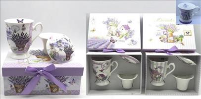 Tisaniera Filtro In Ceramica Decoro Lavanda